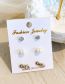 Fashion Silver Alloy Diamond Pearl Knot Stud Earrings Set