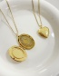 Fashion Gold Copper Pattern Round Shell Portrait Pendant Necklace