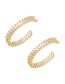 Fashion Silver Copper Set Zircon C Stud Earrings
