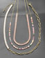 Fashion C Bronze Zirconium Panel Chain Necklace