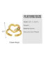 Fashion C Brass Diamond Cutout Heart Geometric Open Ring