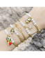 Fashion E Brass Gold Plated Pearl Beaded Tiger Bracelet