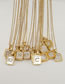 Fashion Gold Z (including Chain) Titanium Steel Shell 26 Letter Square Necklace