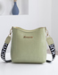 Fashion Green Pu Head Pattern Large Capacity Wide Shoulder Strap Messenger Bag