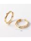 Fashion Gold Brass Inset Zirconium Round Earrings  Copper