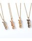Fashion 4# Solid Copper Colorblock Hug Necklace  Copper
