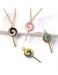 Fashion Coffee Blue Copper Gold Plated Oil Candy Necklace  Copper