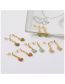 Fashion White Bronze Zirconium Heart Alphabet Earrings