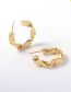 Fashion Gold Copper Gold Plated Pleated Circle Earrings  Copper