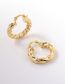 Fashion Gold Copper Gold Plated Twisted Round Earrings  Copper