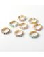 Fashion White-2 Copper Gold Plated Plating Flower Drip Ring