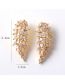 Fashion Gold Copper Gold Plated Zirconia Wing Stud Earrings