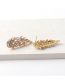 Fashion Gold Copper Gold Plated Zirconia Wing Stud Earrings