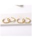 Fashion White Brass-inlaid Zirconium Cross Twist C-shaped Earrings