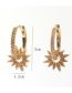 Fashion Gold Brass Gold Plated Zirconium Star Earrings