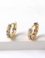 Fashion Gold Bronze Zirconium Geometric Round Earrings