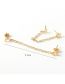Fashion Gold Copper Gold Plated Star And Moon Chain Stud Earrings