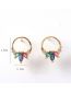 Fashion Color Copper Gold Plated Zirconium Geometric Stud Earrings