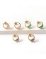 Fashion Color Copper Gold Plated Zirconium Geometric Stud Earrings