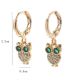 Fashion Gold Bronze Zirconium Owl Earrings