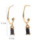 Fashion Green Brass Gold Plated Square Zirconium Earrings