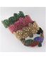 Fashion Color Geometric Diamond-studded Rice Bead Leaf Wide-brimmed Headband