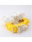Fashion Yellow Fabric Pearl Flower Fringed Headband