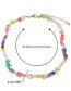 Fashion Color Colorful Gravel Beaded Medal Double Layer Necklace