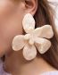 Fashion White Plastic Sheet Flower Stud Earrings