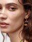 Fashion Suit Resin Beaded Floral Asymmetric Stud Earrings