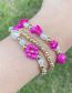 Fashion Rose Red Copper Beads Rice Beads Beaded Bracelet Set
