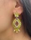 Fashion Yellow Alloy Diamond Geometric Stud Earrings