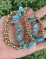 Fashion Lake Blue Geometric Beaded Blue Pine Crushed Stone Bracelet Set