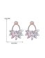 Fashion #3 Red Color Alloy Inset Water Drop Diamond Geometric Stud Earrings