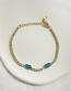 Fashion Navy Blue Bronze Zircon Drip Mouth Bracelet