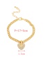 Fashion Gold-4 Bronze Zircon Heart Bracelet  Copper Inlaid Zircon