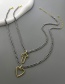 Fashion Silver Copper Bulky Chain Heart Pendant Necklace  Copper