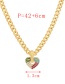 Fashion Gold-3 Bronze Zircon Bold Chain Heart Pendant Necklace In Copper  Copper Inlaid Zircon