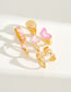 Fashion Gold Alloy Drip Butterfly Love Chain Ring Set