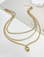 Fashion Gold Alloy Diamond Multi-layered Love Multi-layer Necklace
