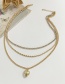 Fashion Gold Alloy Diamond Multi-layered Love Multi-layer Necklace