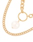 Fashion Gold Alloy Double Pearl Ring Thick Chain Double Layer Necklace