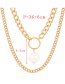 Fashion Gold Alloy Double Pearl Ring Thick Chain Double Layer Necklace