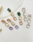 Fashion Color-2 Alloy Diamond Square Earrings