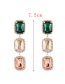 Fashion Color-2 Alloy Diamond Square Earrings