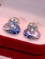Fashion Blue Geometric Crystal Stud Earrings