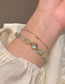 Fashion Green Copper Jade Ball Beaded Double Layer Bracelet