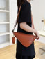 Fashion Brown Pu Geometric Texture Large Capacity Crossbody Bag