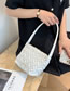 Fashion Beige Nylon Geometric Braided Large Capacity Shoulder Bag