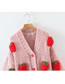 Fashion Pink Strawberry Knit Cardigan